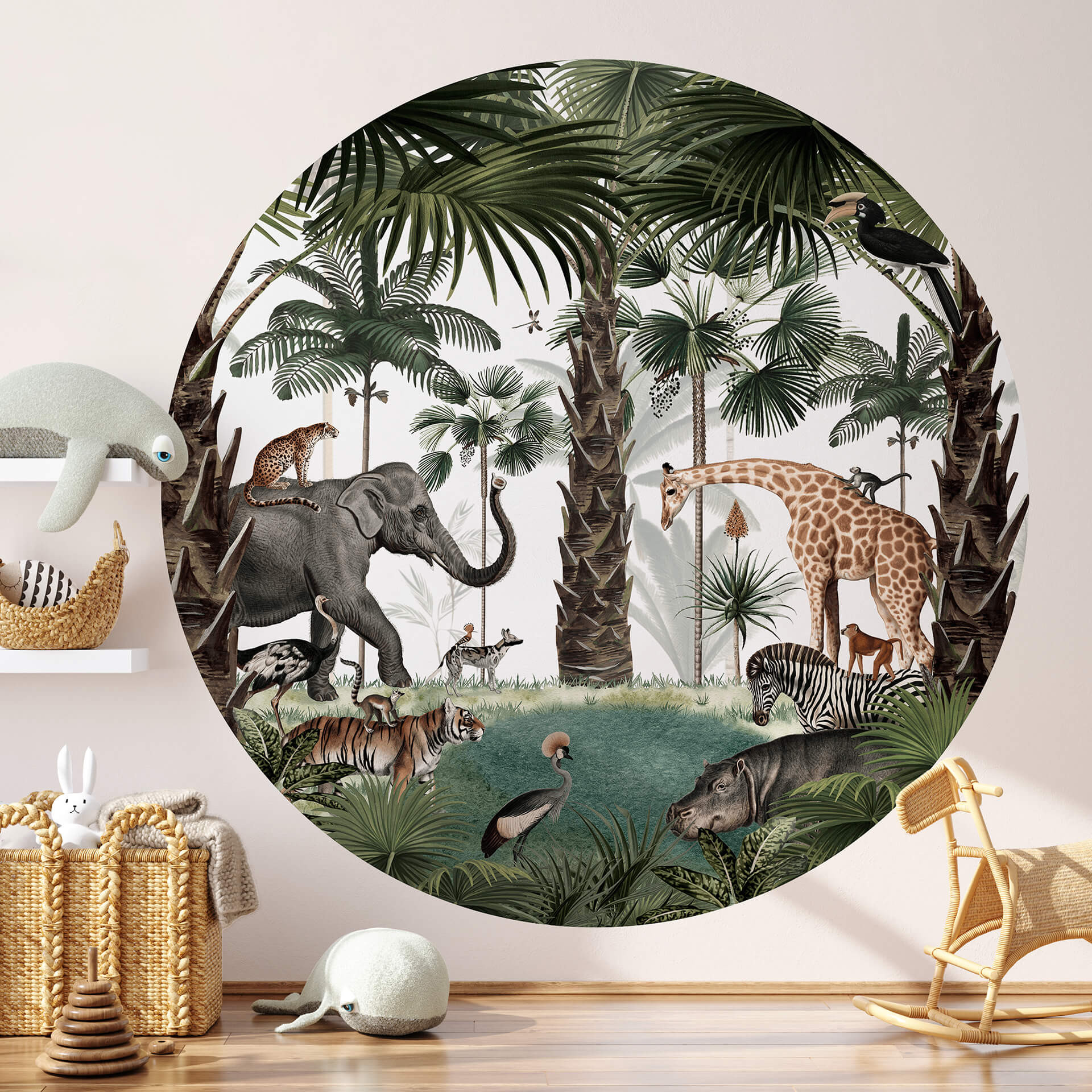 Behangcirkel Kikki Belle - Animal Kingdom - vliesbehang/zelfklevend vliesbehang