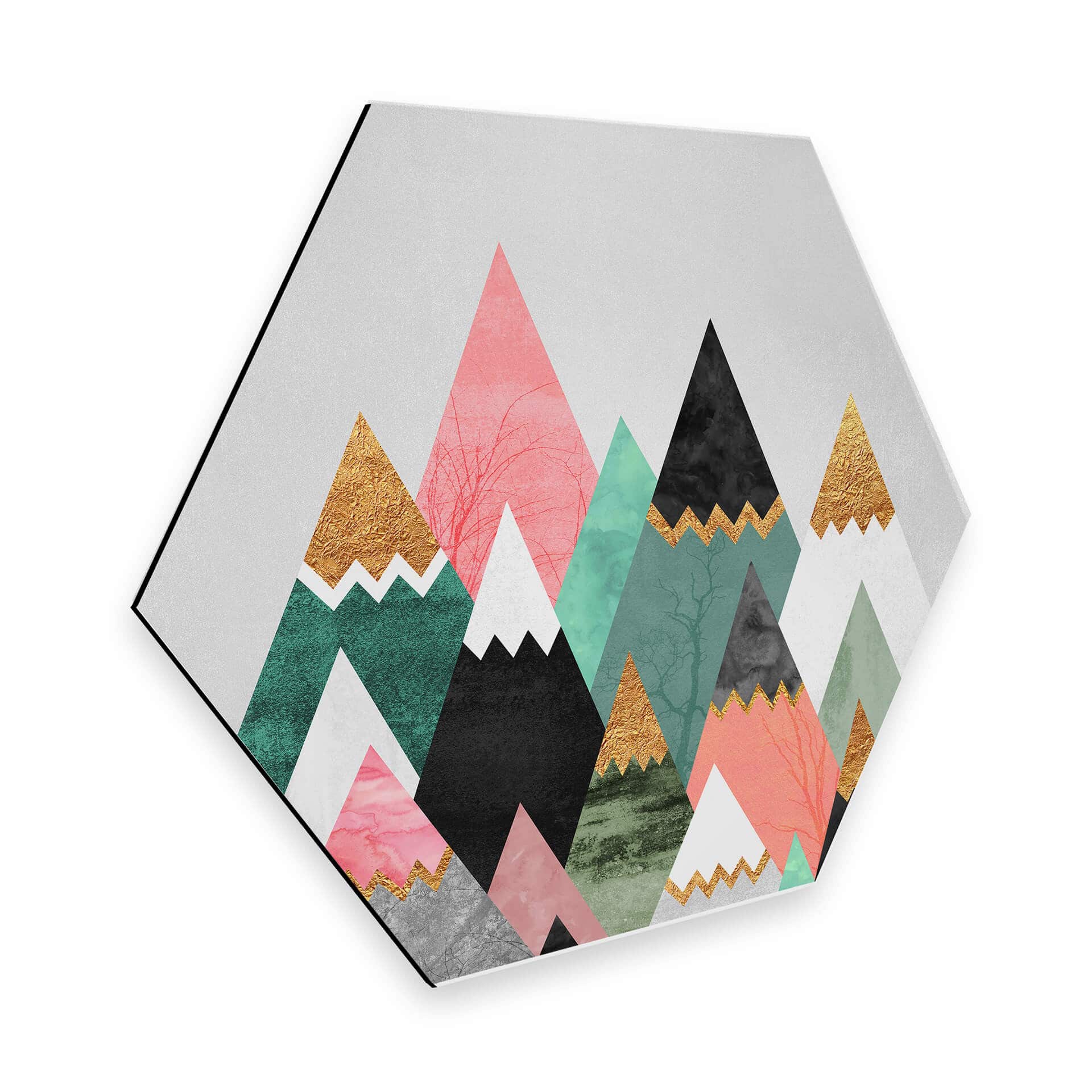 Hexagon - Alu-Dibond Fredriksson - Bunte Berge