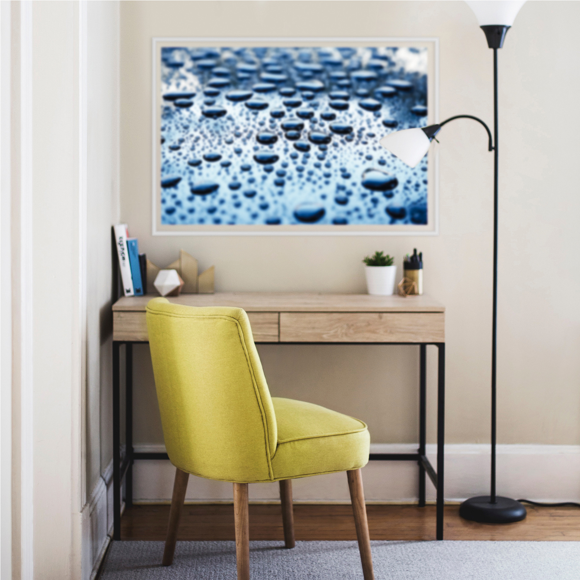 Poster autocollant - W - Gouttes d'Eau