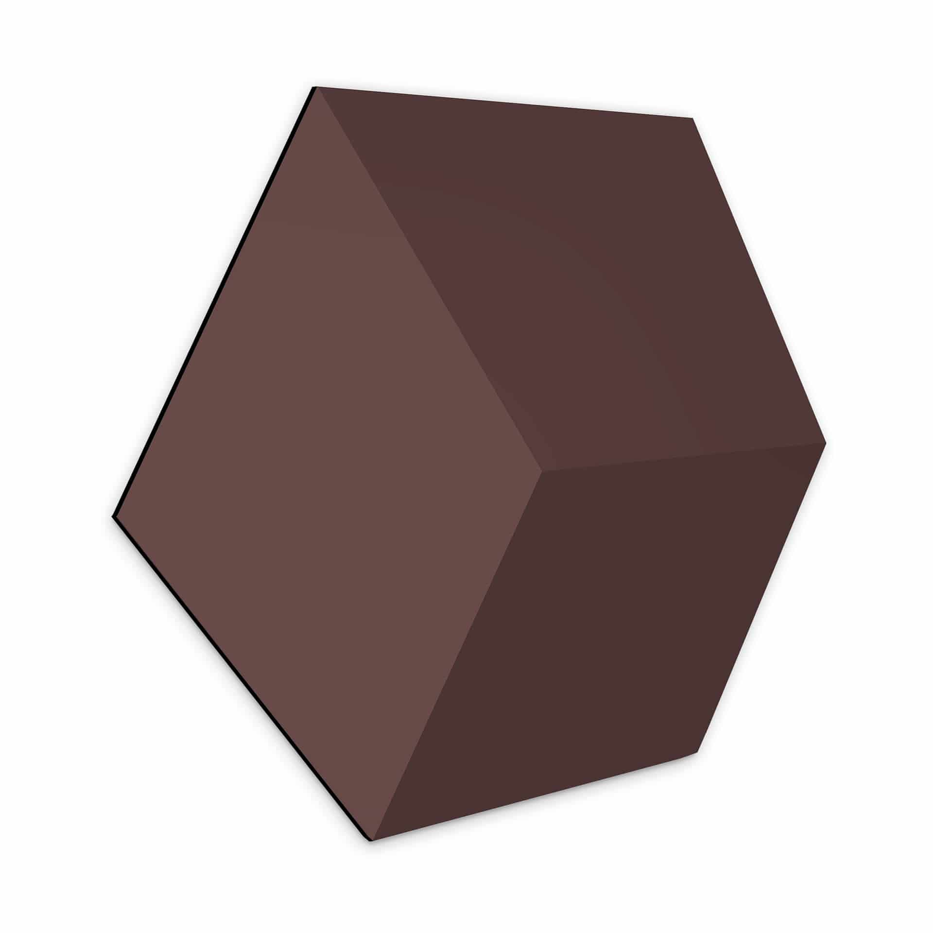 3D Hexagon Alu-Dibond - Mørkerød
