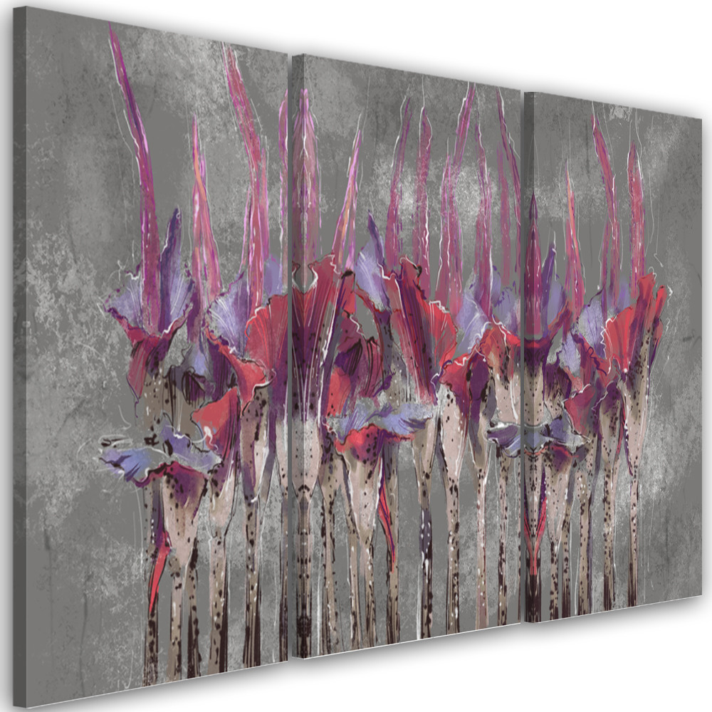 Lærred print 3 dele, planter blomster Simnitło