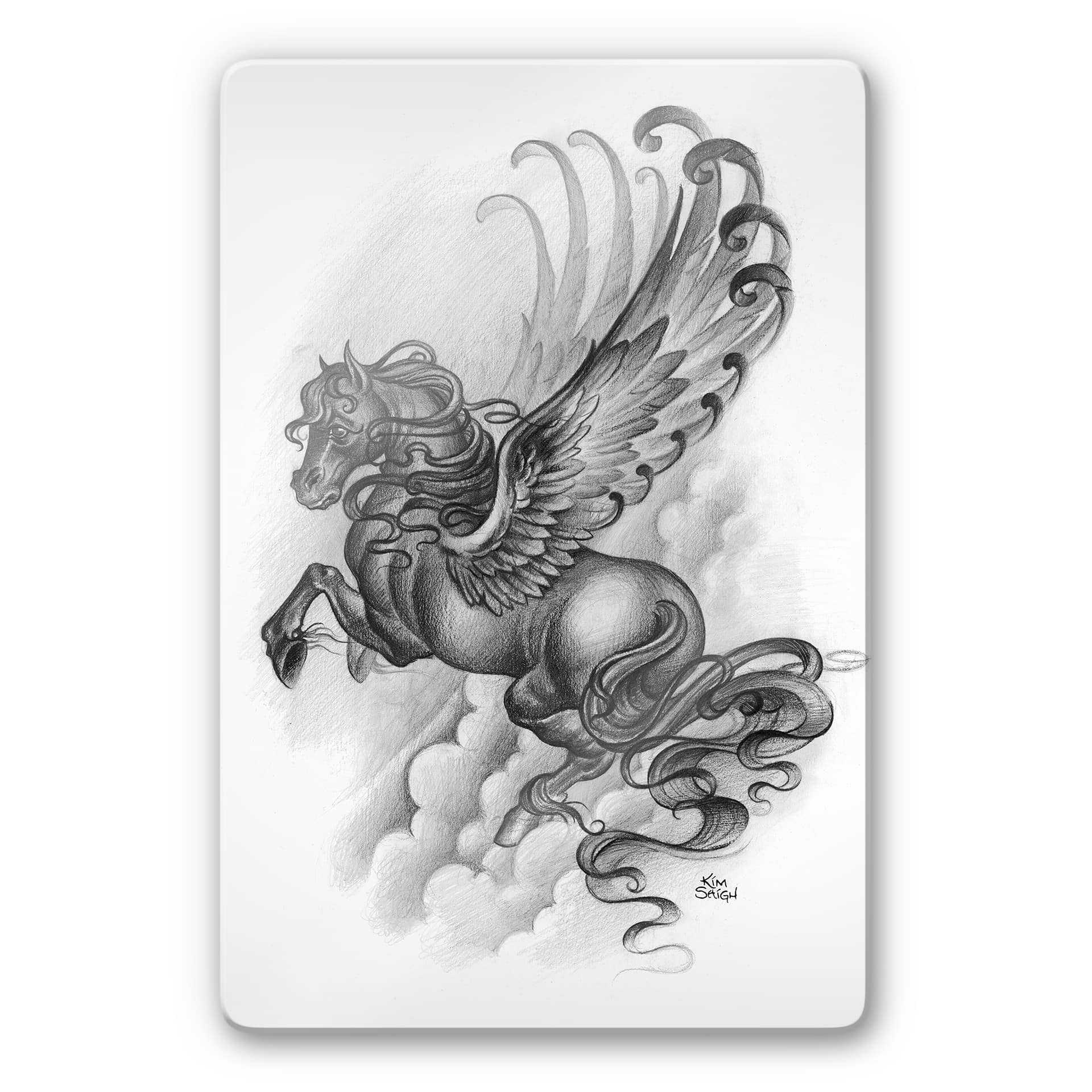 Glasbild LA Ink Flying Horse