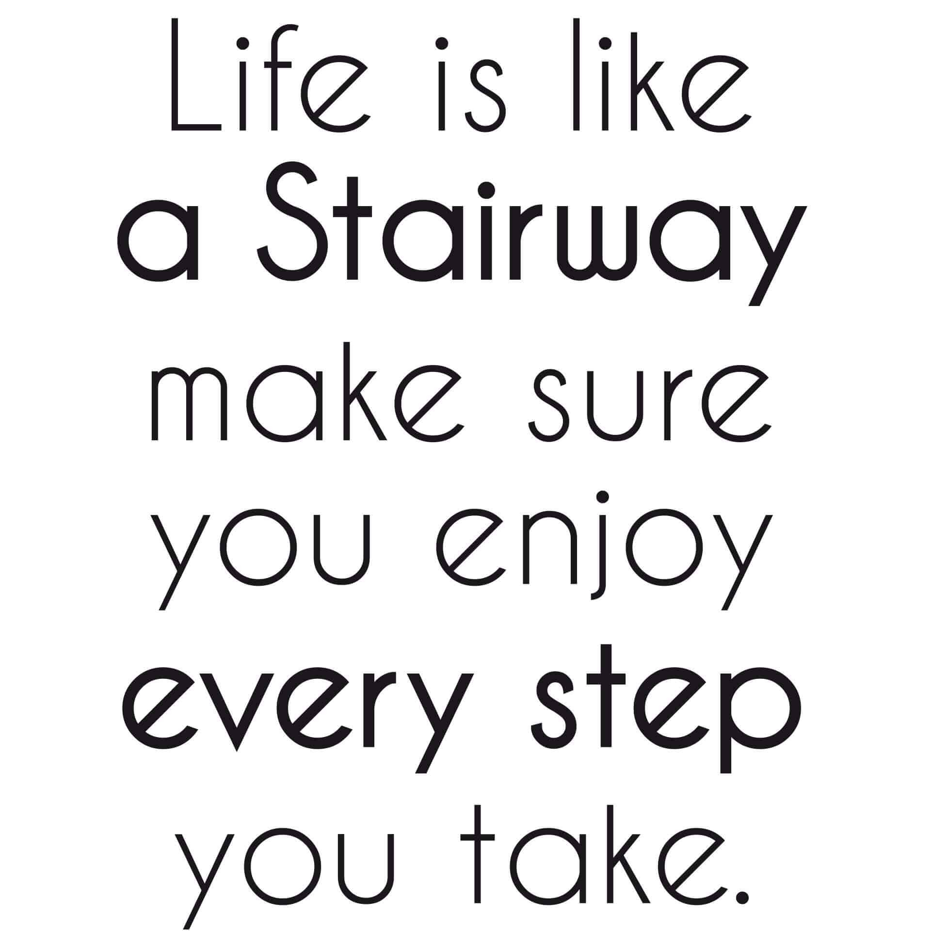 Adesivo murale per le scale - Life is like a Stairway...