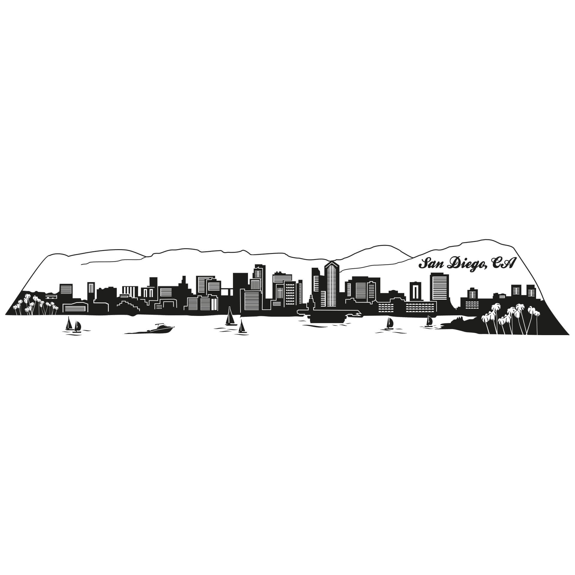Wallsticker San Diego Skyline