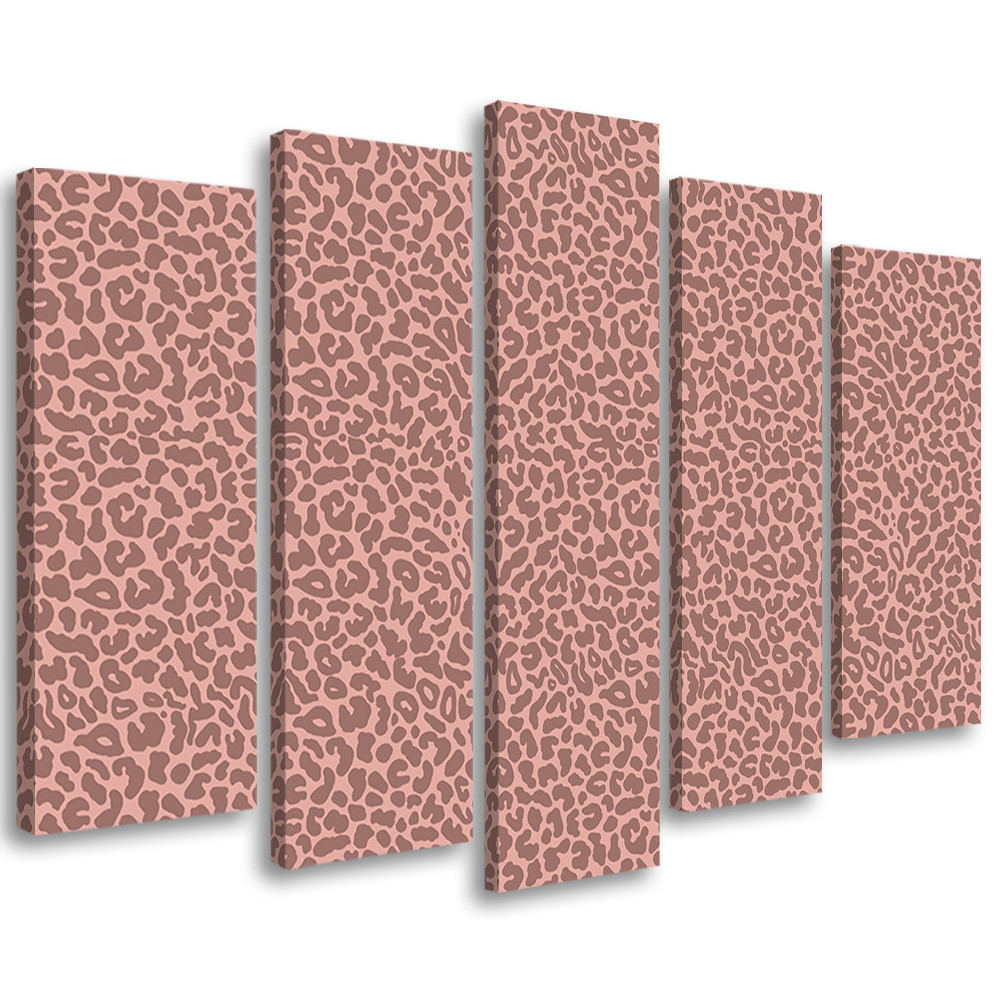 5 stykke lærredsprint, Leopard Leopard Pels Patches Mønster