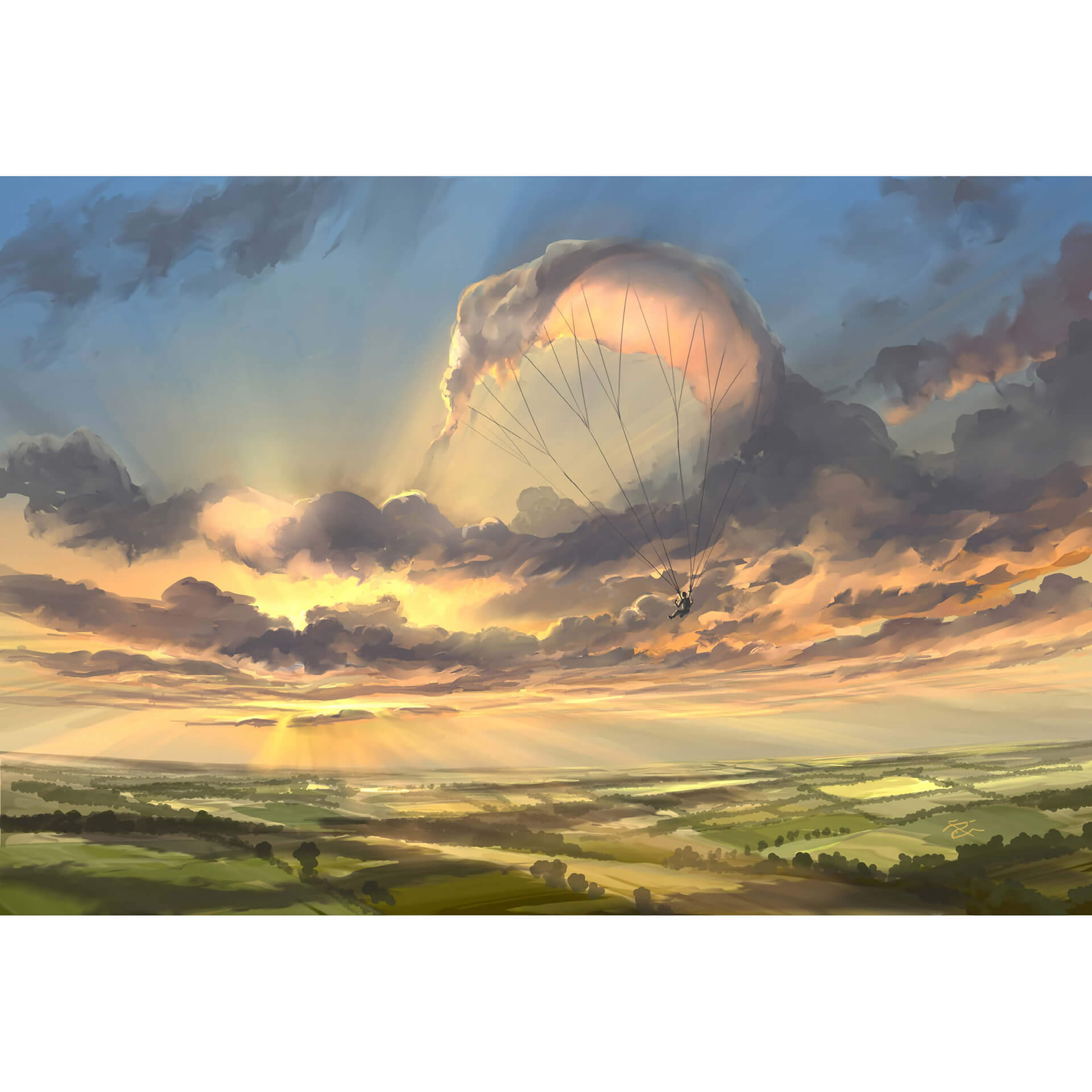 Fotobehang Aerroscape - Flying in the Clouds