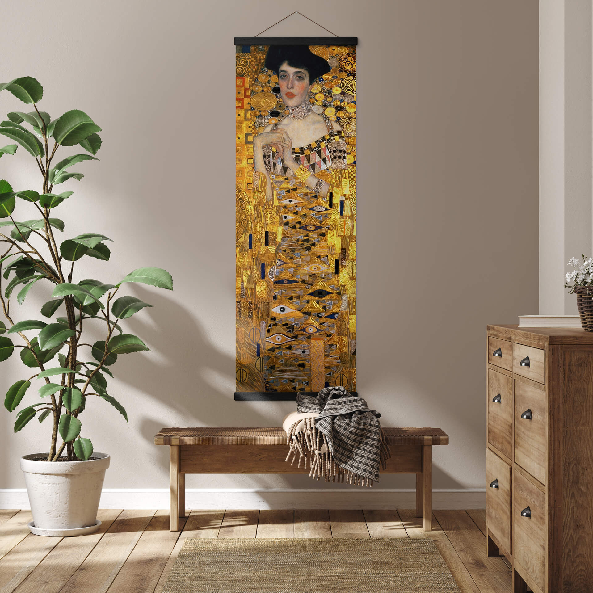 Obraz z tkaniny Klimt - Portret Adele Bloch-Bauer - Panorama
