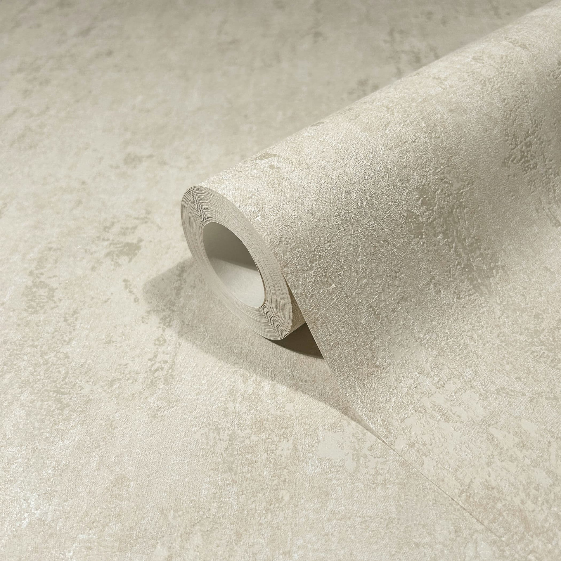 Vliesbehang met glans beige betonlook