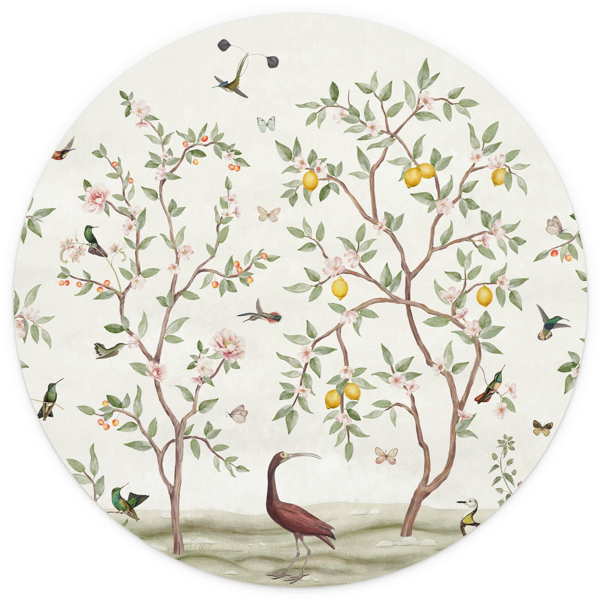 Behangcirkel Sir Edward - Lemon Tree Chinoiserie - vliesbehang/zelfklevend vliesbehang