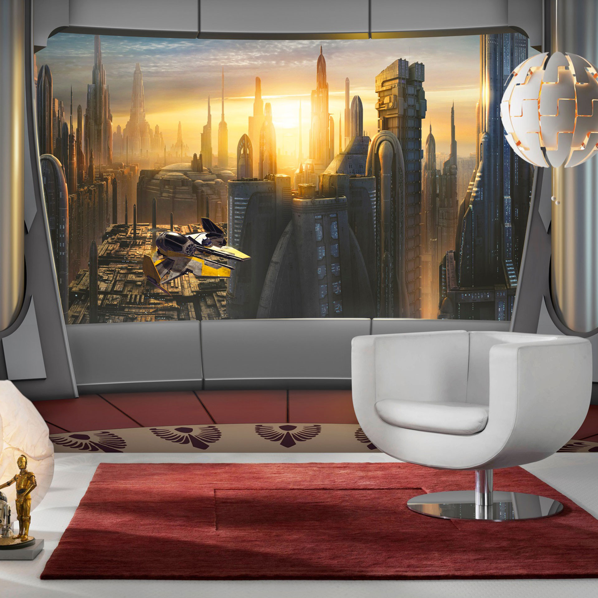 Fotobehang Papierbehang Star Wars Coruscant View