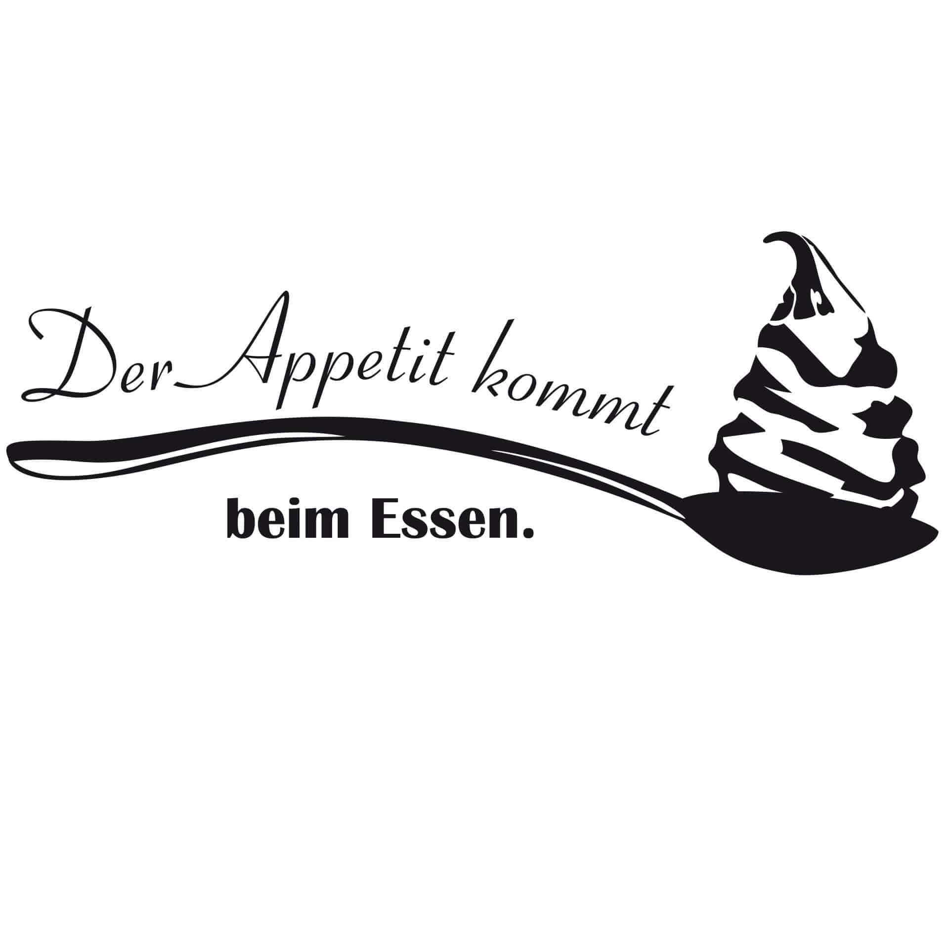 Wandtattoo Der Appetit kommt beim Essen.