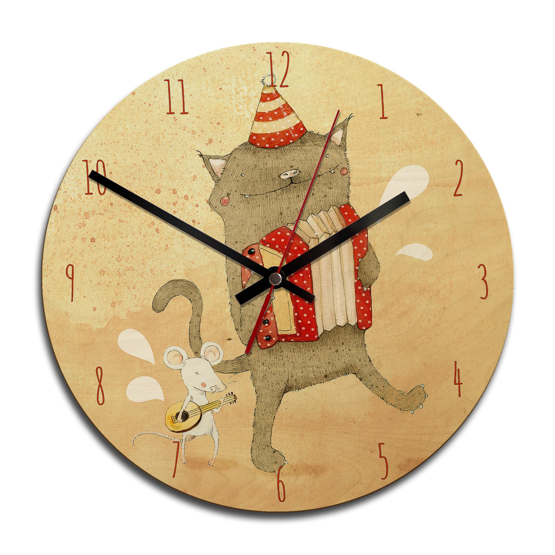 Horloge murale en bois - Loske - Musicien