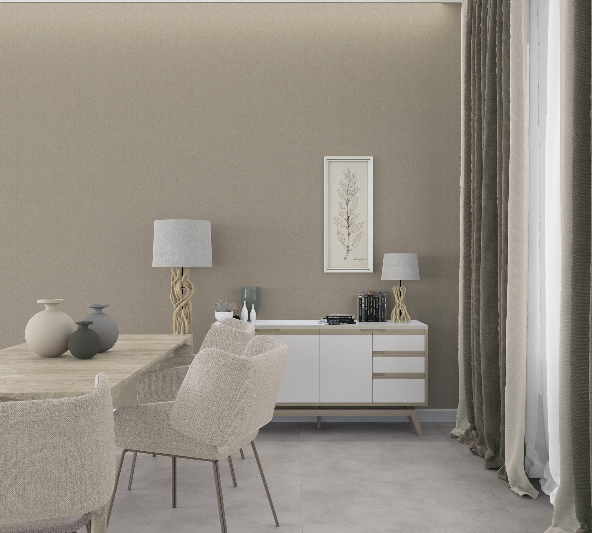 Almindeligt tapet, non-woven vægbeklædning Novamur Jackie beige