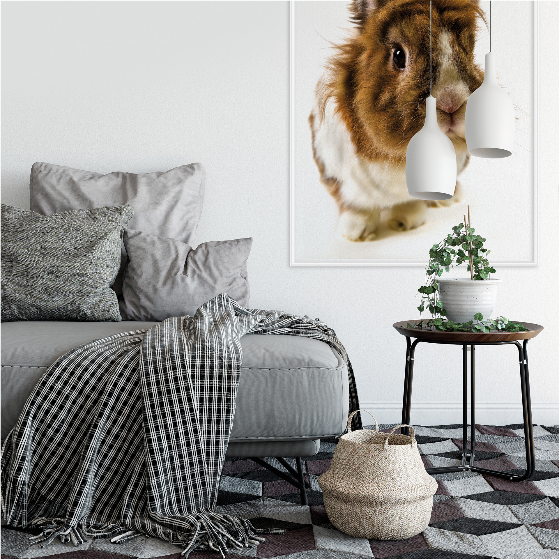 Poster autocollant - W - Lapin