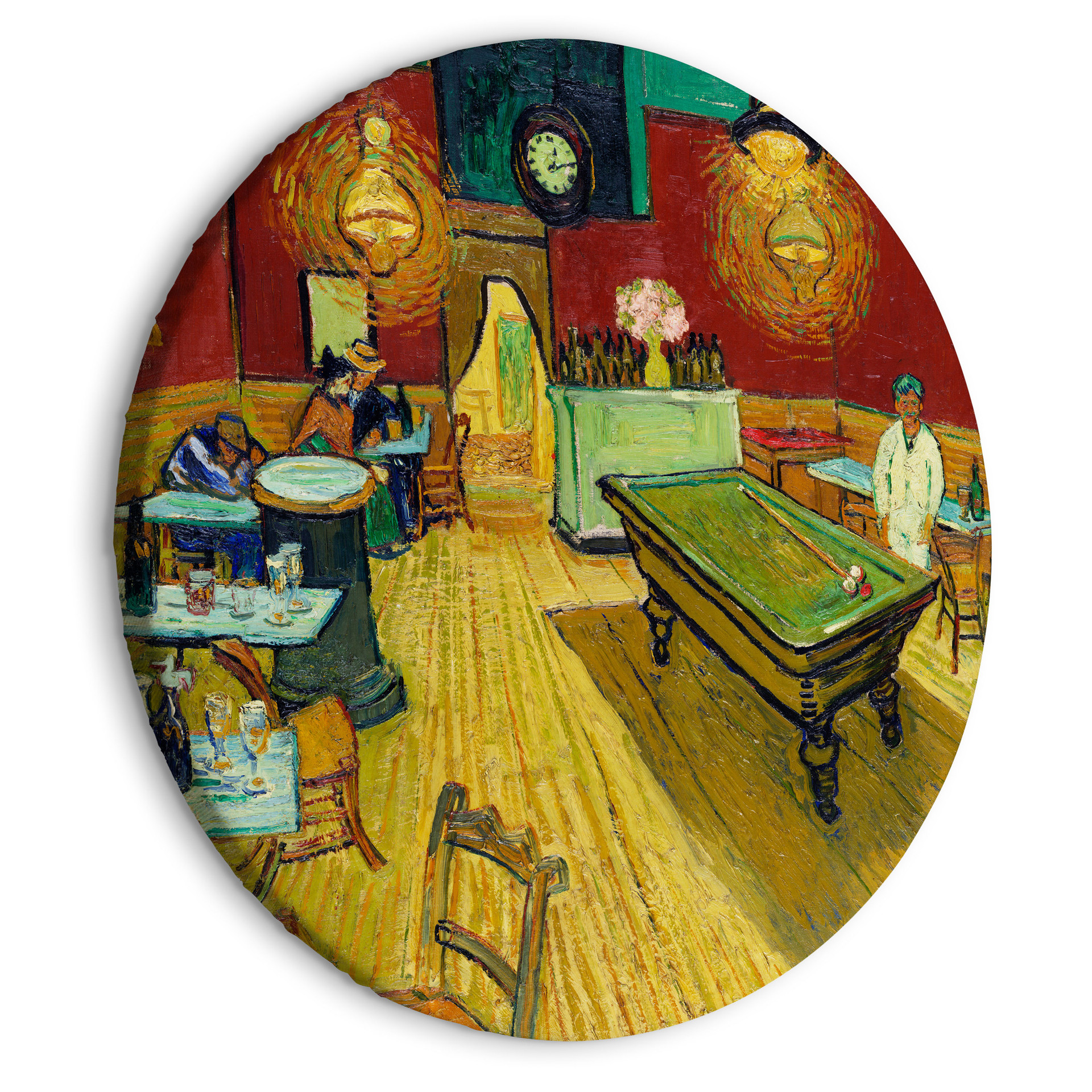Rundes Leinwandbild van Gogh - Das Nachtcafé