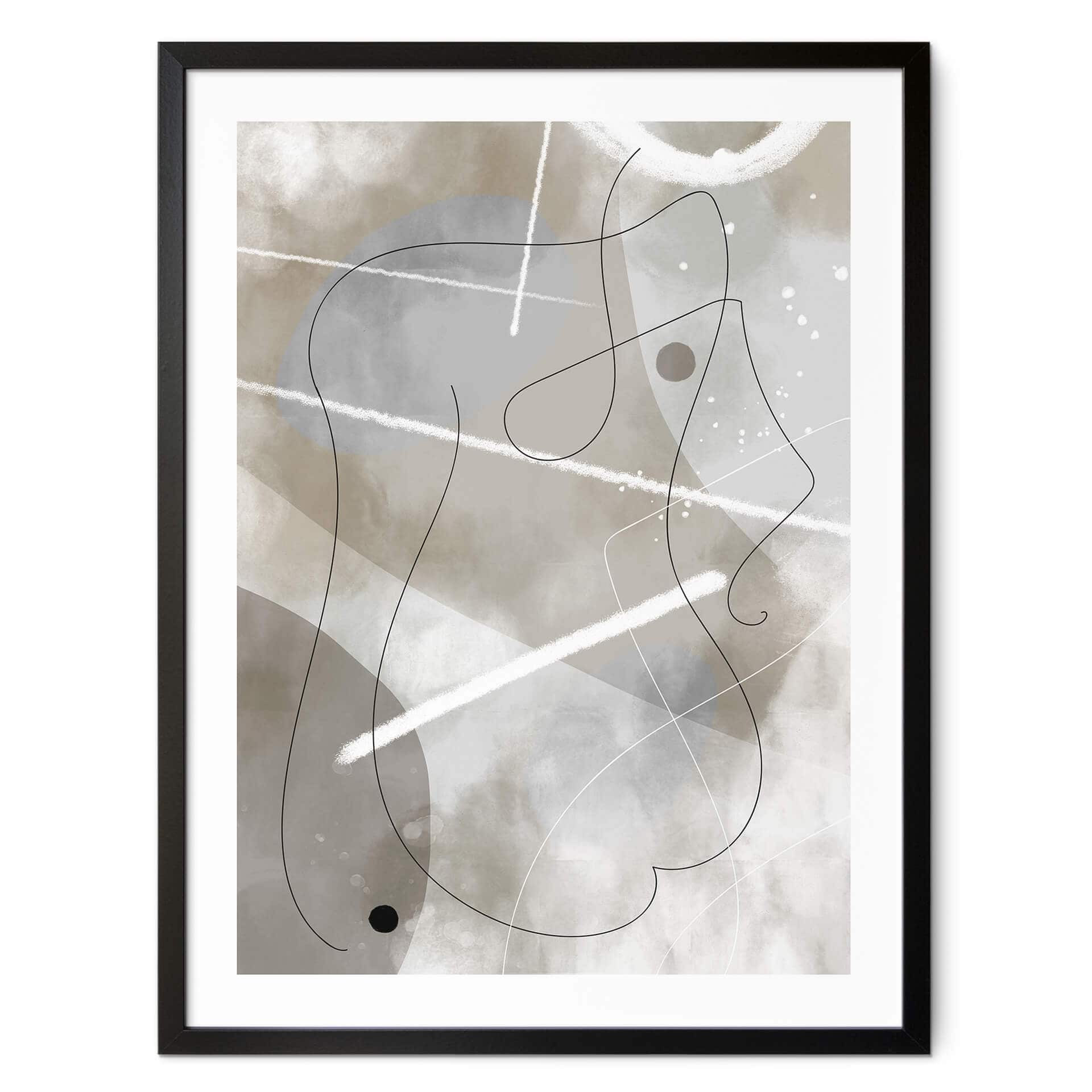 Plakat 1X Studio - Line Art Sylwetka kobiety - Abstrakcja i grafika