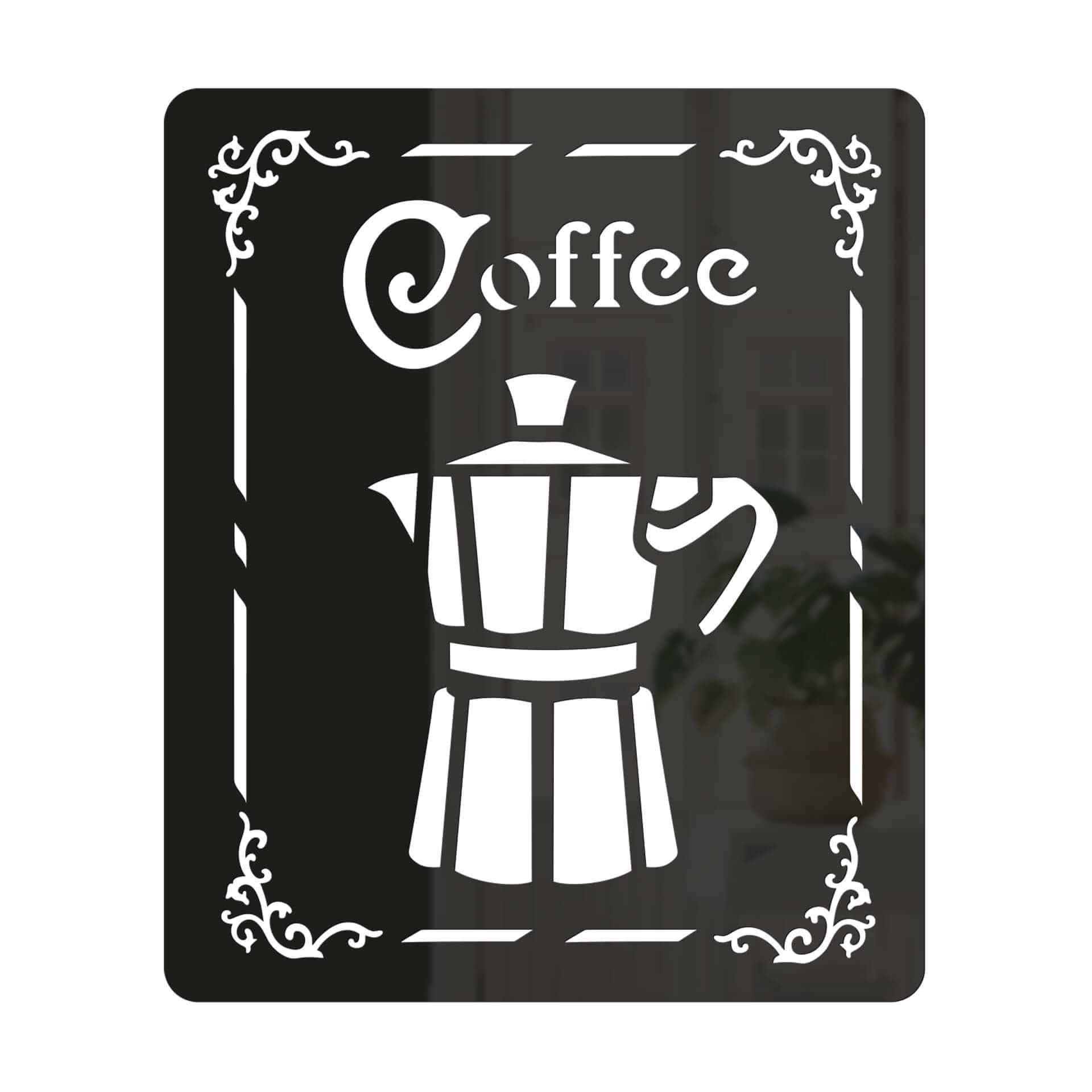 Akrylowy ozdobny znak kawy - dzbanek do kawy espresso