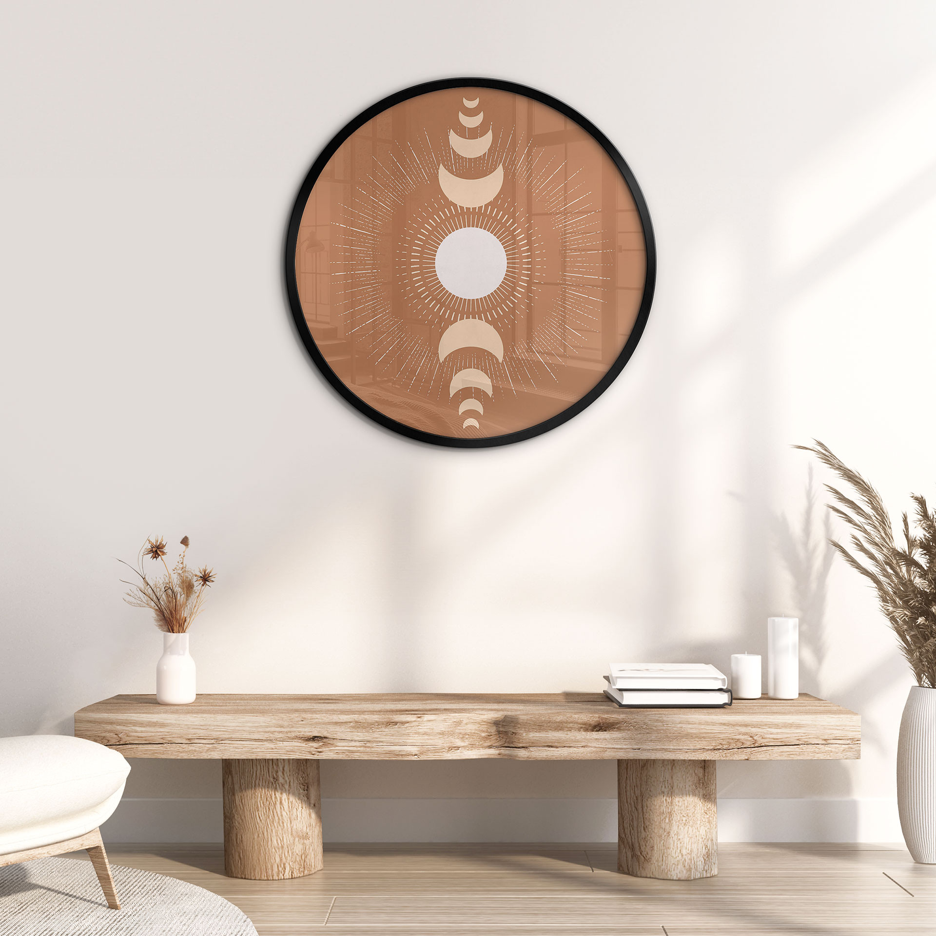 Poster Cycles lunaires - Soleil et lune en harmonie - KsanaKalpa - Rond