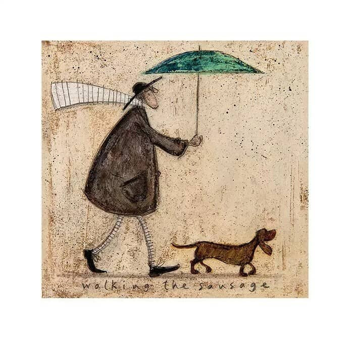 Plakat Sam Toft - Walking The Sausage kunsttryk, Sam Toft (30 x 30 cm)