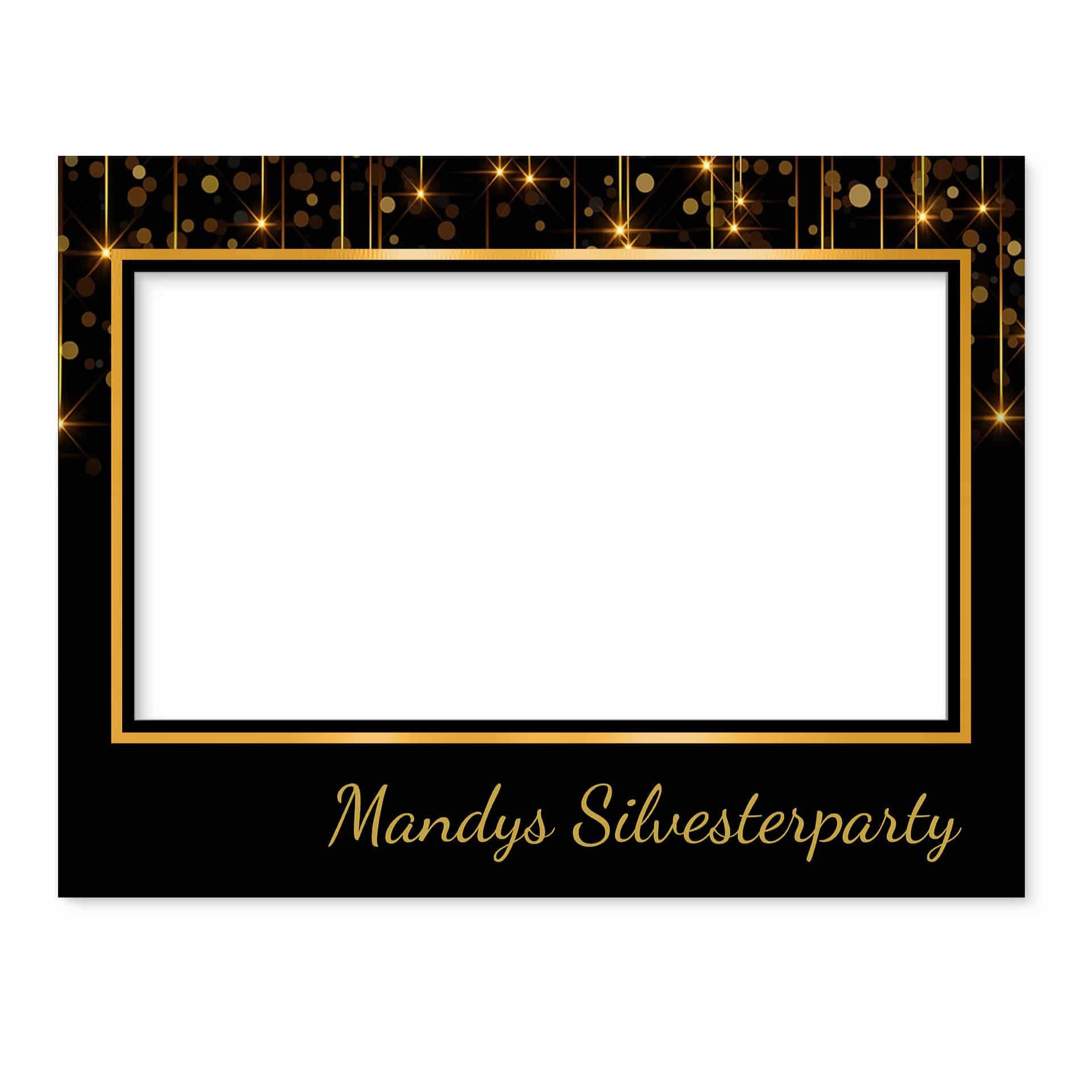 Fotorahmen Silvester Schwarz-gold - personalisierbar