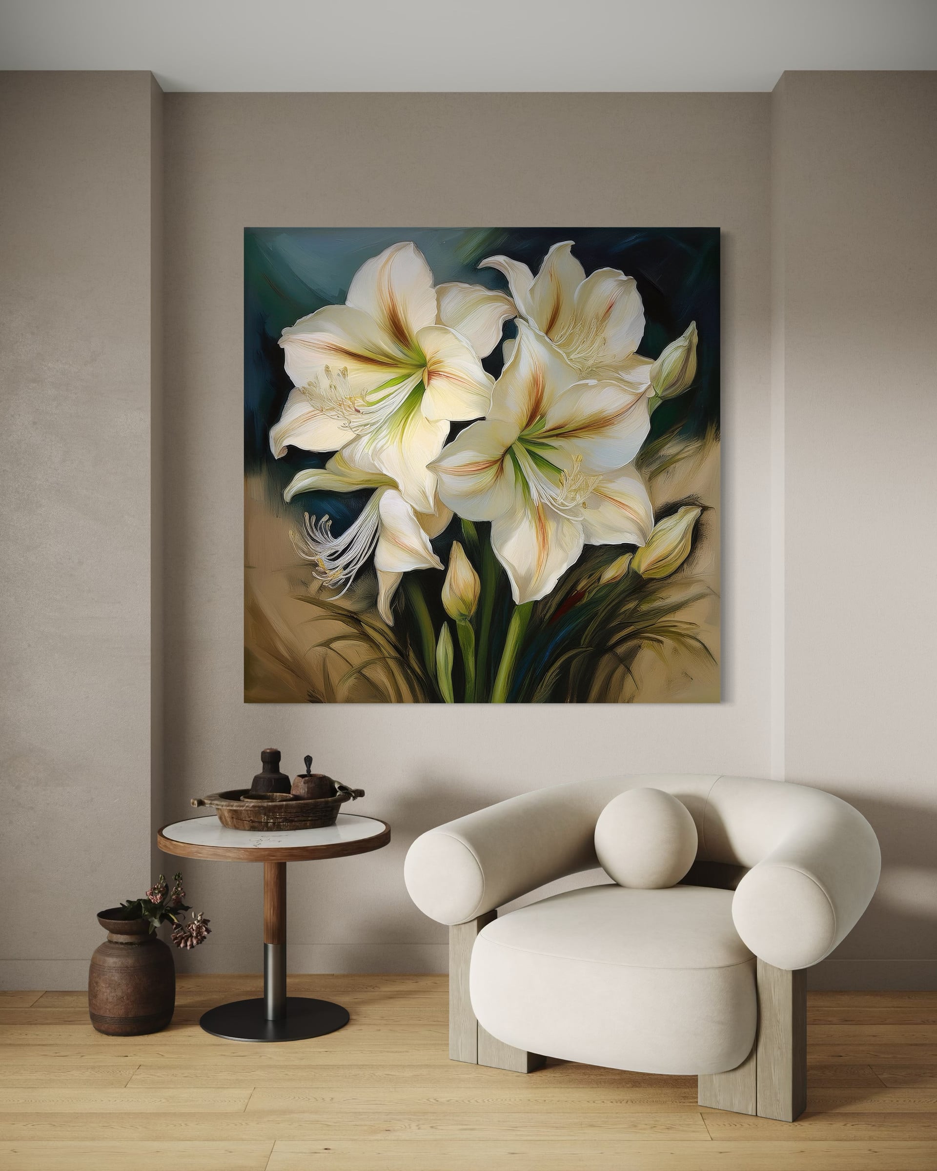 Leinwandbild Blumenstrauß Weiß