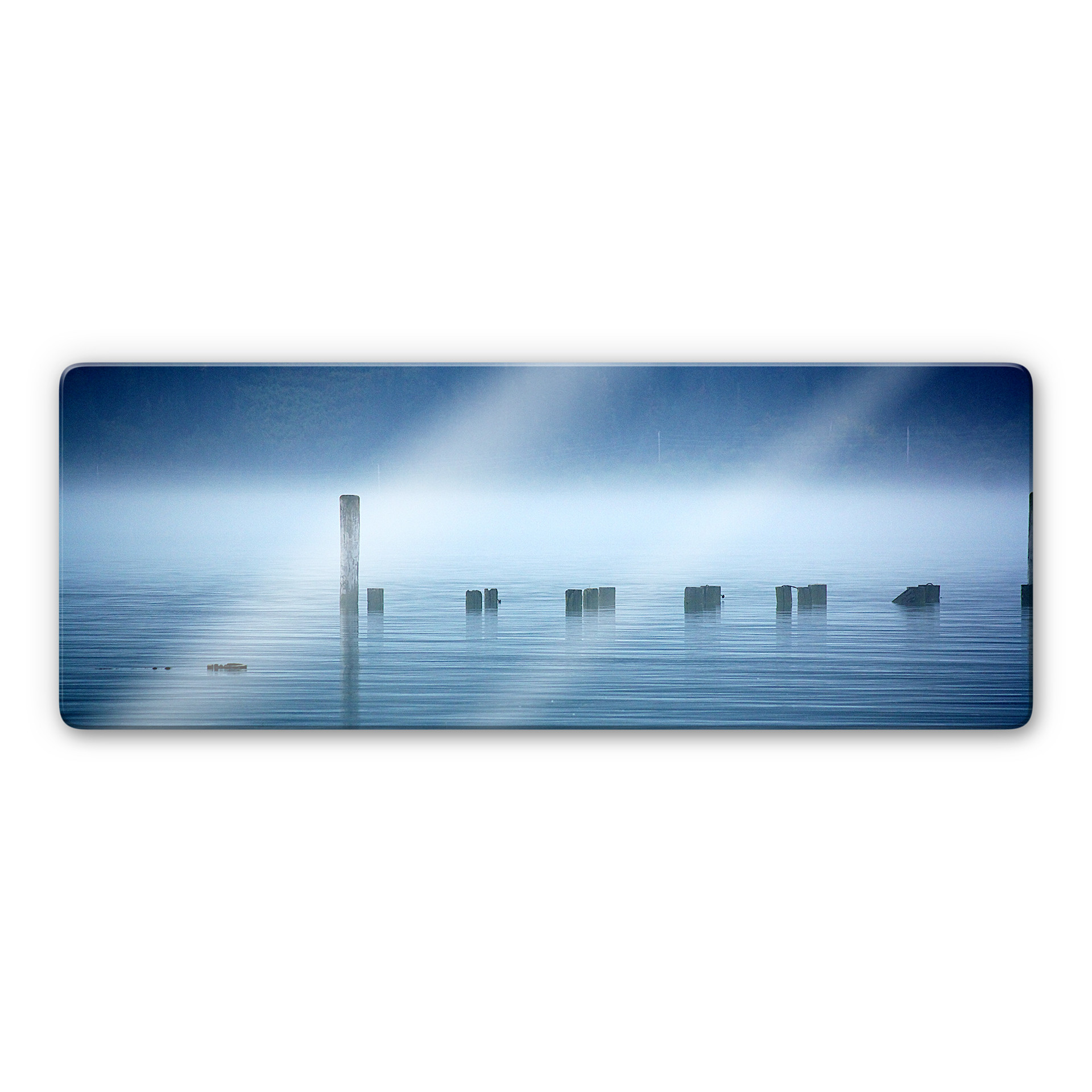 Glasbild Nebelbank - Panorama