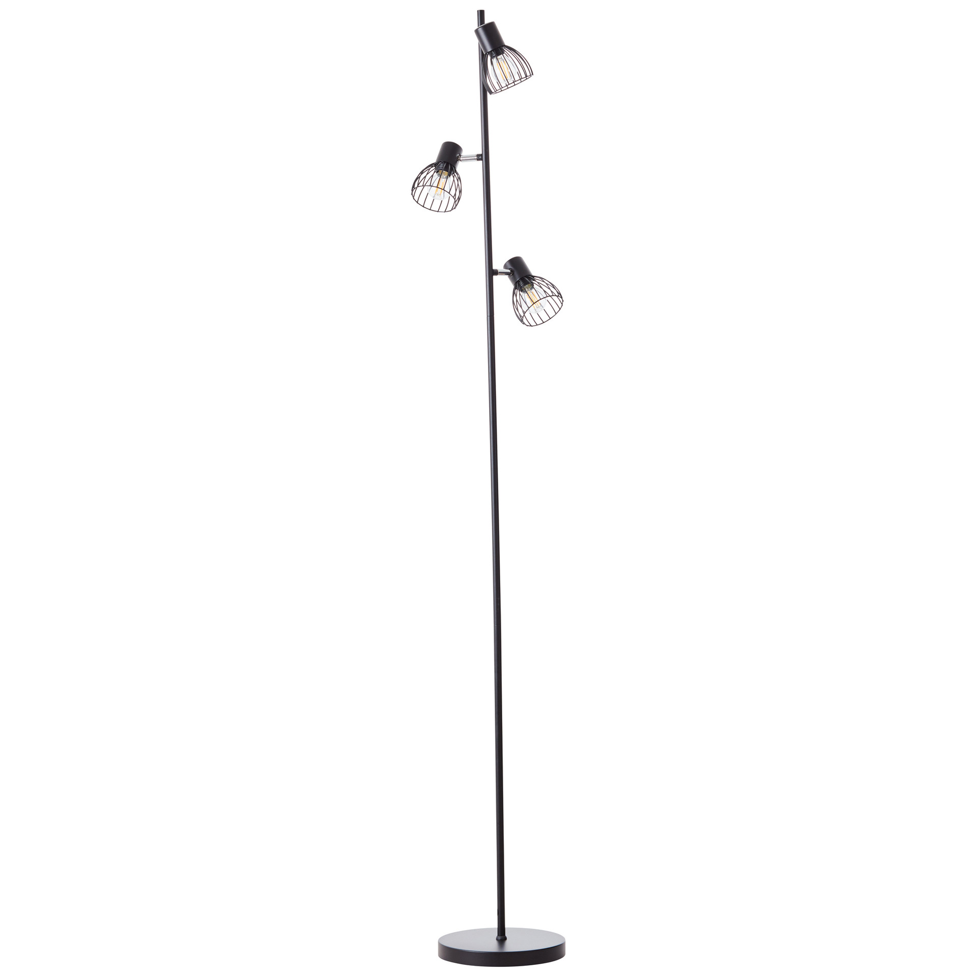 Stehleuchte Bruno, schwarz, 162 x 28 cm, Metall Stehlampe, dimmbar