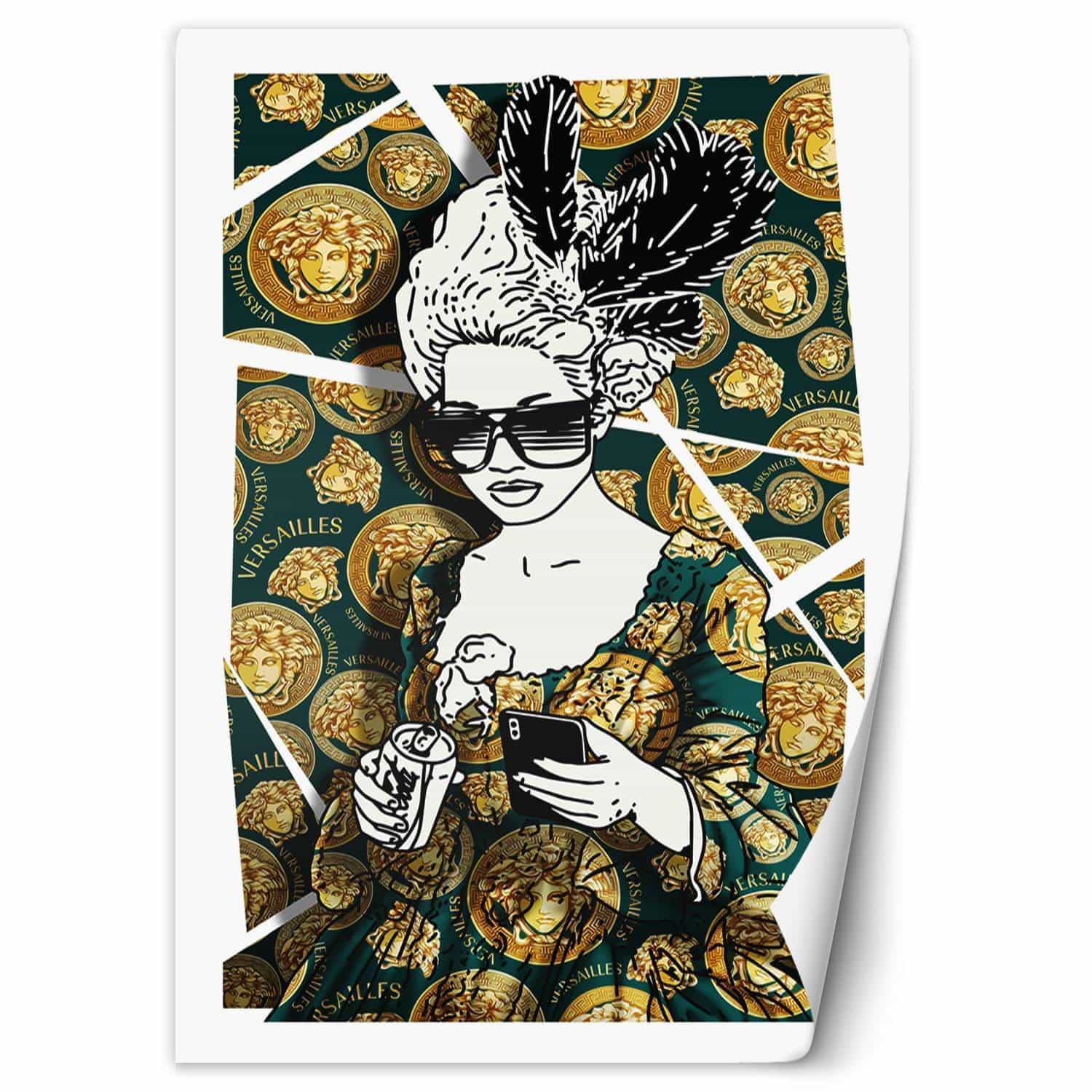 Fototapete, Modern Frau Gold