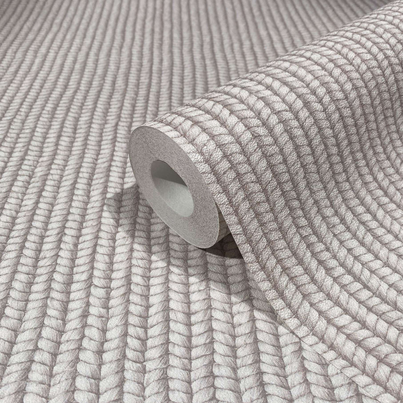 Grafisk tapet, non-woven tapet Flora grå, beige