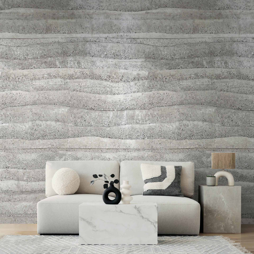 Papier peint intissé imitation béton gris mat extensible 1,59 x 2,80 m Papier peint photo Tableaux m