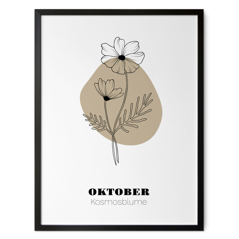 Personalisierbares Poster Monatsblume Oktober
