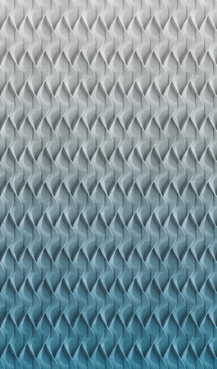 3D-printet tapet Grå, Blå, Grafisk 2,70 x 1,59 m