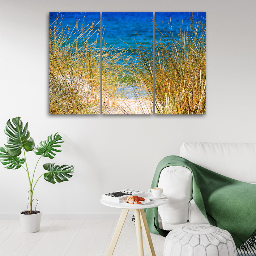 3 stykke lærredstryk, Grass Sea Beach