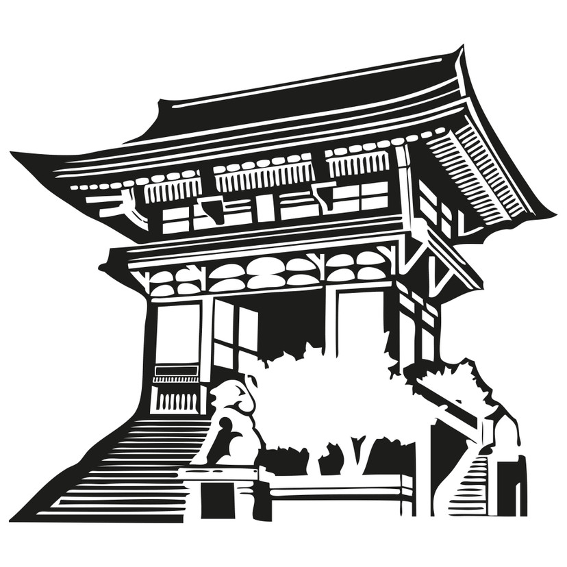 Wallsticker Asiatisk tempel