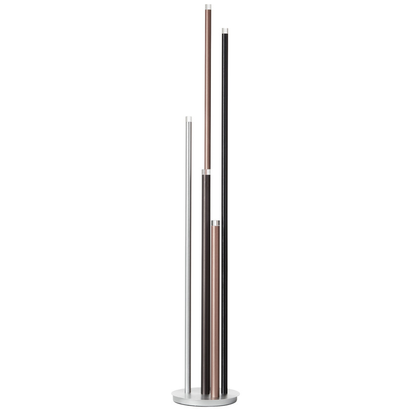 Stehleuchte Eddy, braun, 155,3 x 27,5 cm, Metall, dimmbar