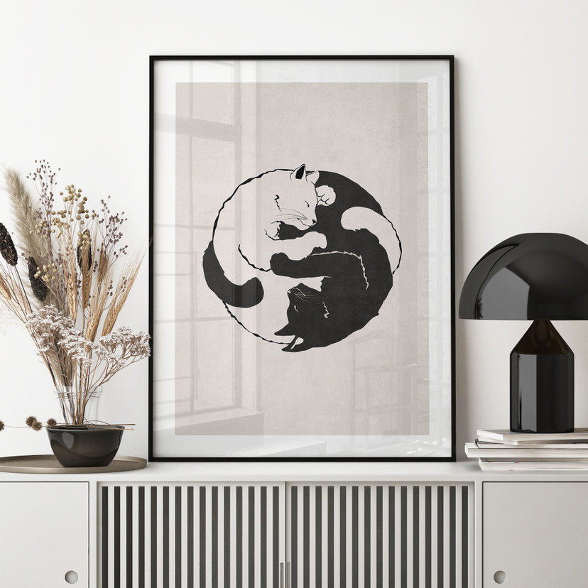 Poster Katzen Ying & Yang - Tunaboylu