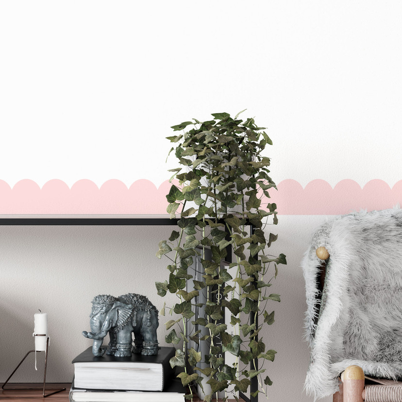 Wallsticker bølgebort rosé