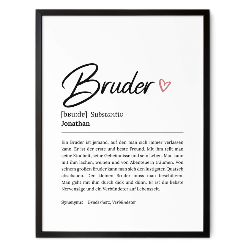 Personalisiertes Poster Definition - Bruder