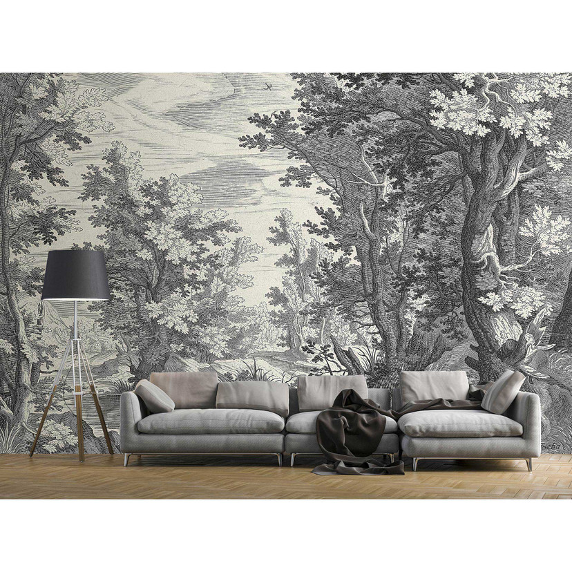 Fotomural Paredes de Patel 3 Fancy Forest 3 gris
