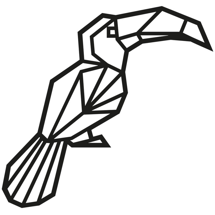 Muursticker Origami Toekan