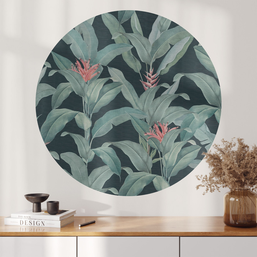 Wallsticker Urban Jungle Tropical Leaves Green - Bloomery Decor - Rund