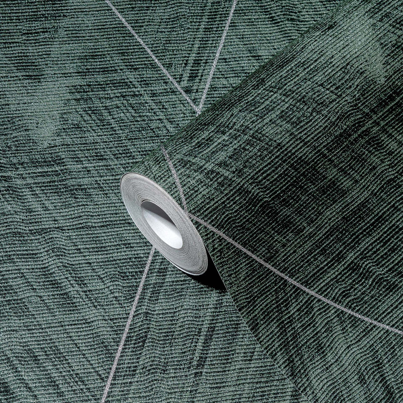 Tapeta graficzny wzór zielona geometryczna tapeta włókninowa do salonu, kuchni