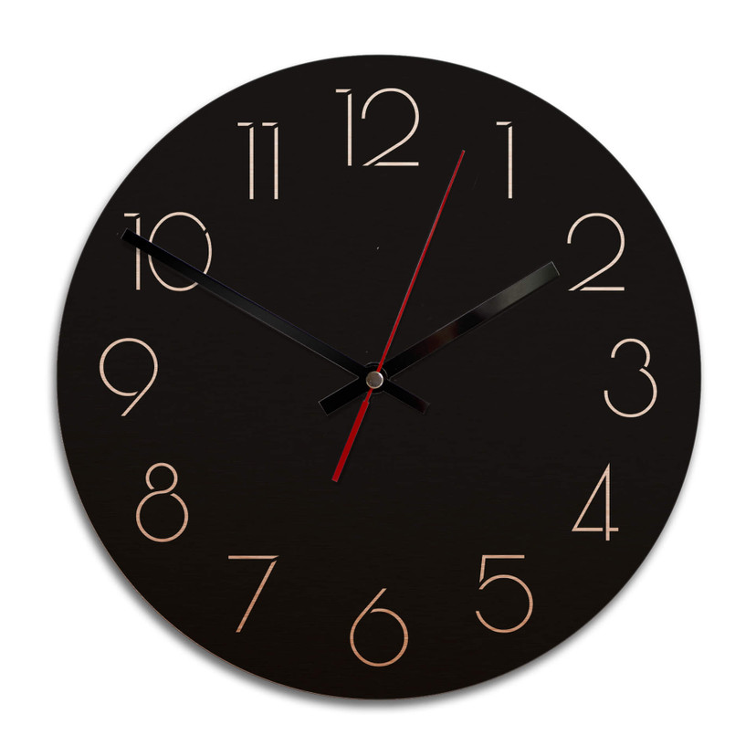 Wandklok Alu-Dibond met Kopereffect Modern 02