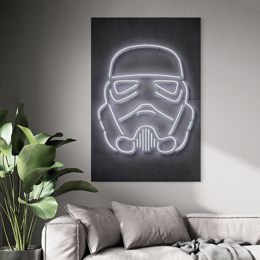 Billede af stormtroopers hjelme - Mielu – print på aluminium (Alu-Dibond)