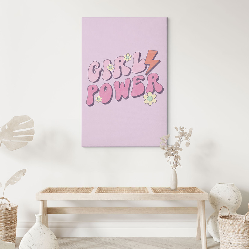Obraz na płótnie Girl Power retro napis fioletowy