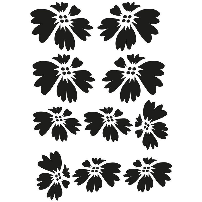 Wallsticker Blomster sæt 7