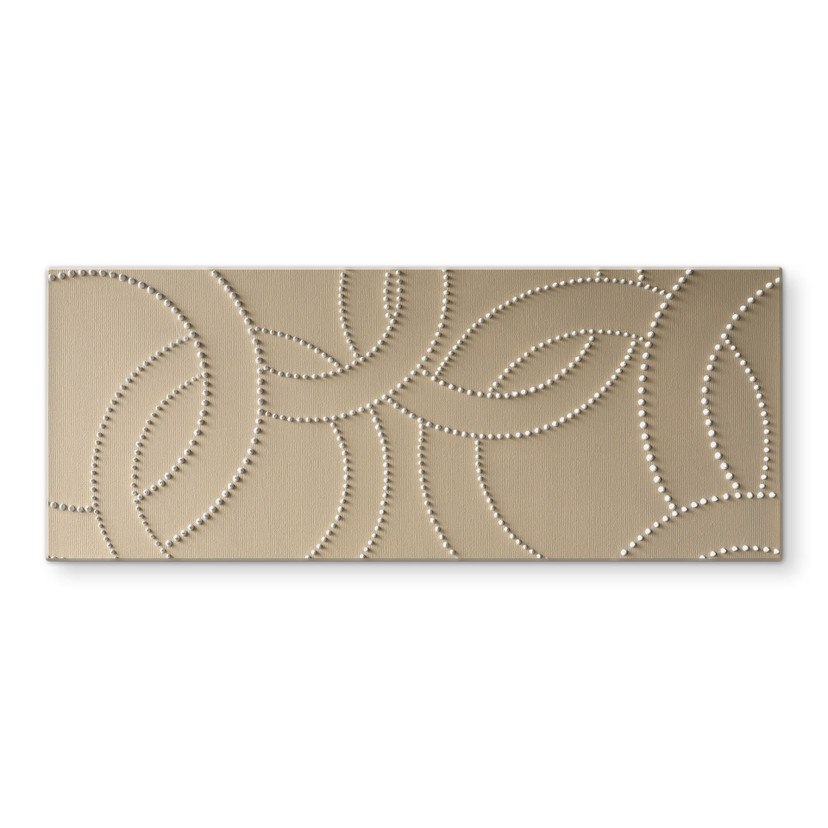 Crédence Anneaux abstraits beige - Grande - Panorama