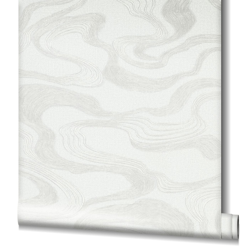 grafisk tapet, non-woven tapet Kumano hvid