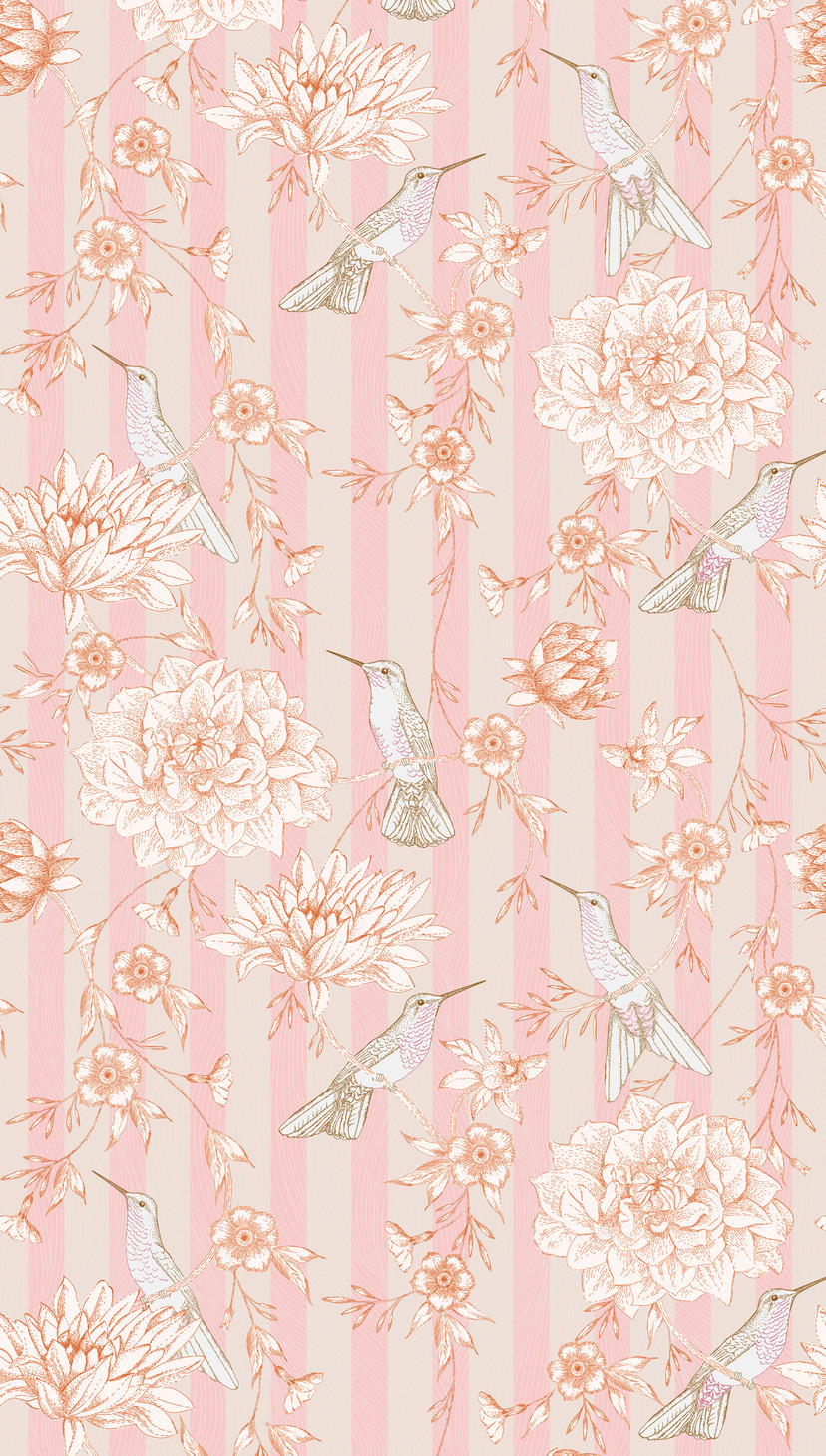 behang bloemen roze beige - vliesbehang bloemen planten Livingwalls - mat en glad