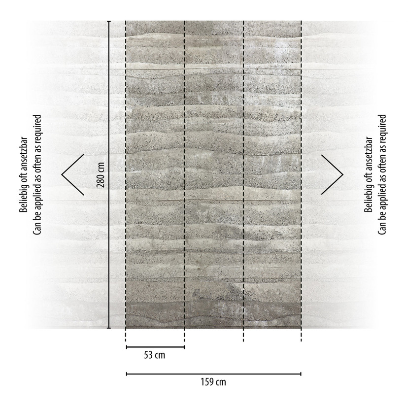 Papier peint intissé imitation béton gris mat extensible 1,59 x 2,80 m Papier peint photo Tableaux m